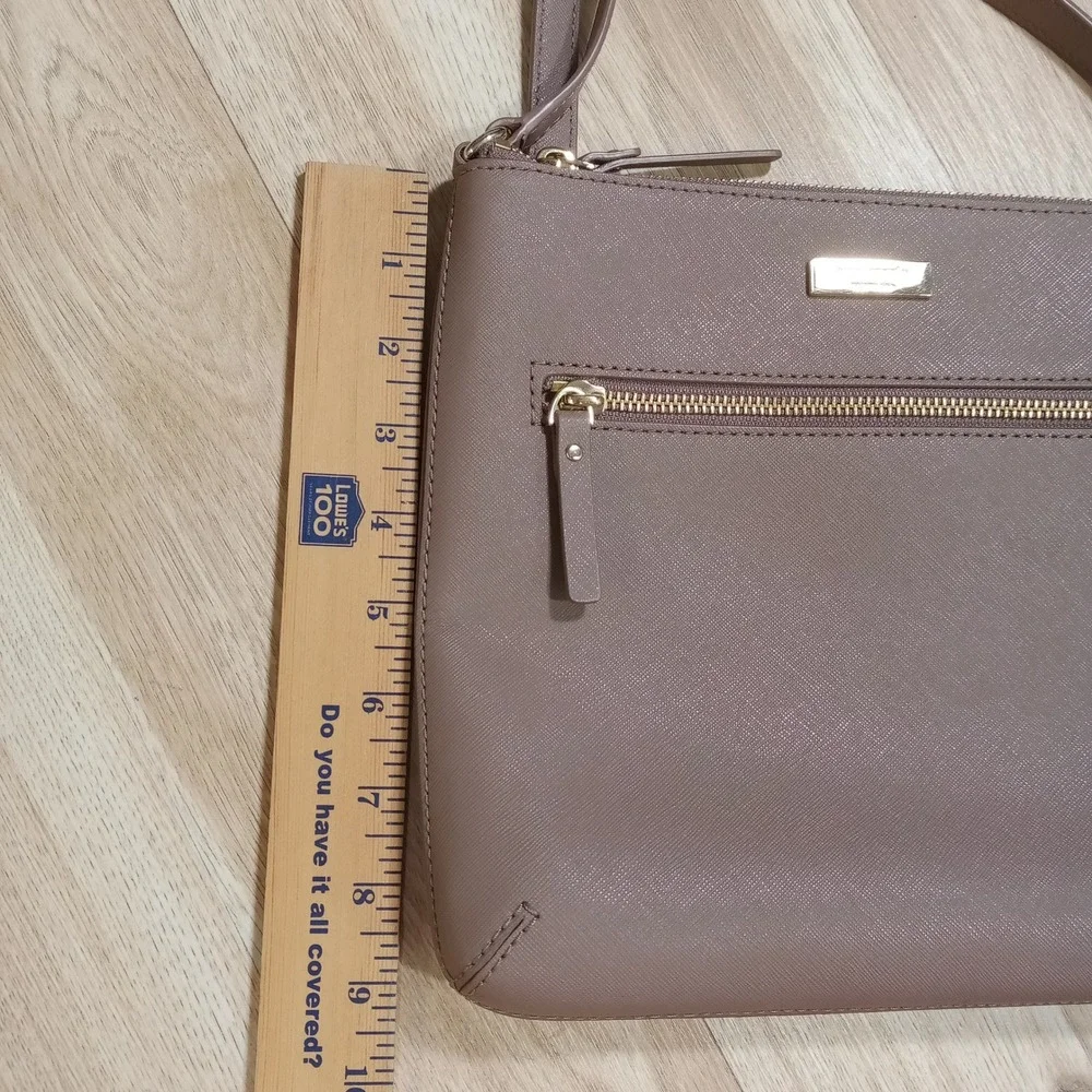 Kate Spade New York Mauve Taupe Laurel‎ Way Rima Crossbody Bag Gold Hardware